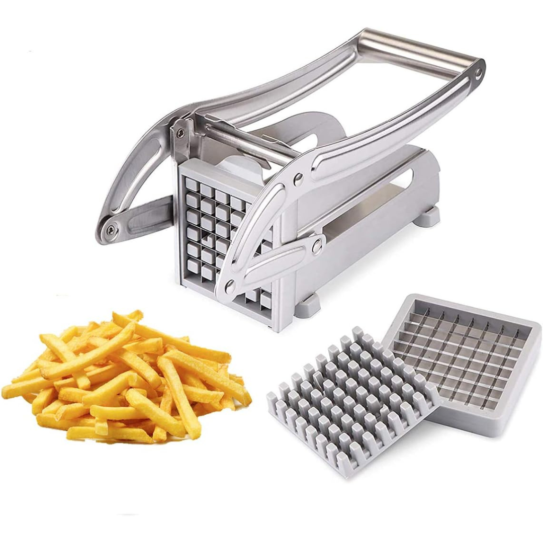 Stainless Steel French Fry Potato Cutter with Reinforced Round Base