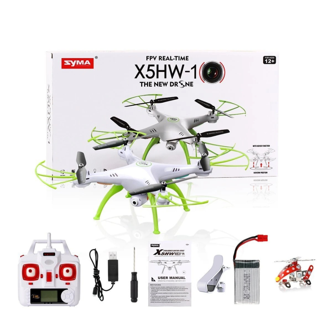 Syma X5HW WiFi FPV Drone with 2MP Camera | 4-Channel RC Quadcopter with Altitude Hold, 6-Axis Gyro, Real-Time Video, Multicolor Design