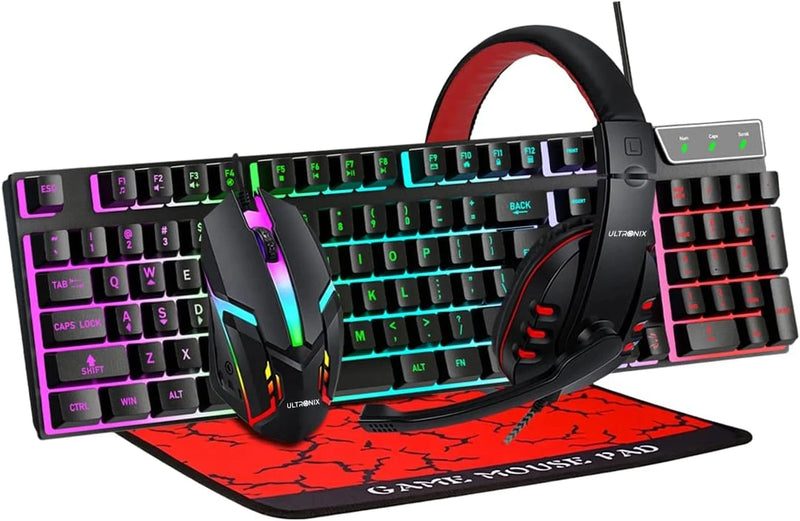 T-WOLF 4-in-1 Gaming Combo – Keyboard, Mouse, Headset & Mouse Pad