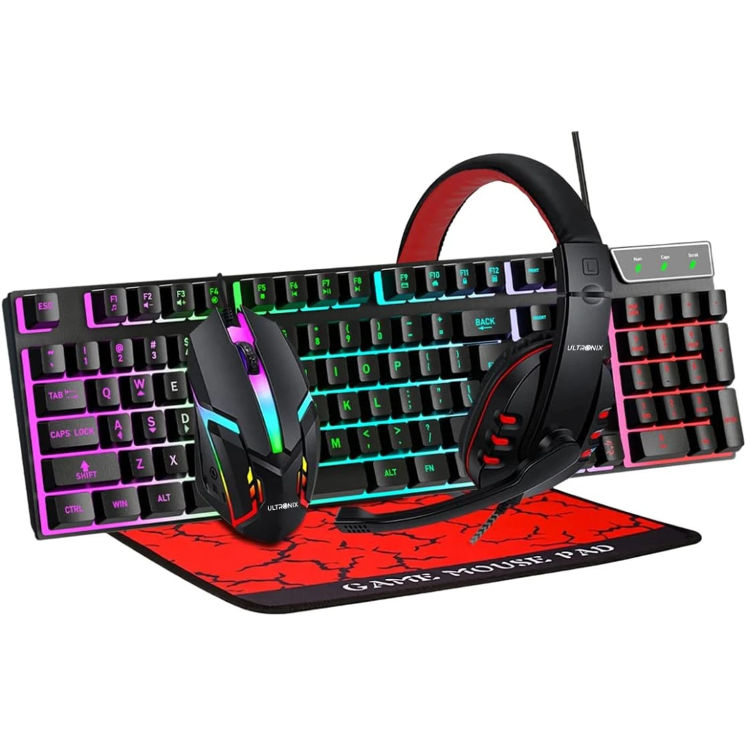 T-WOLF 4-in-1 Gaming Combo – Keyboard, Mouse, Headset & Mouse Pad