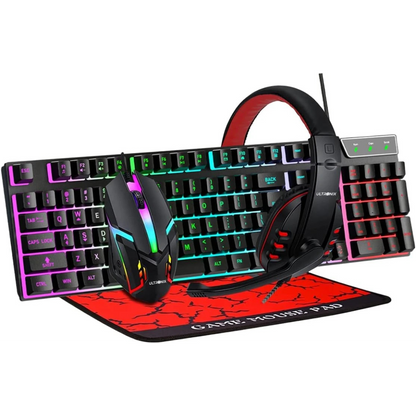 T-WOLF 4-in-1 Gaming Combo – Keyboard, Mouse, Headset & Mouse Pad