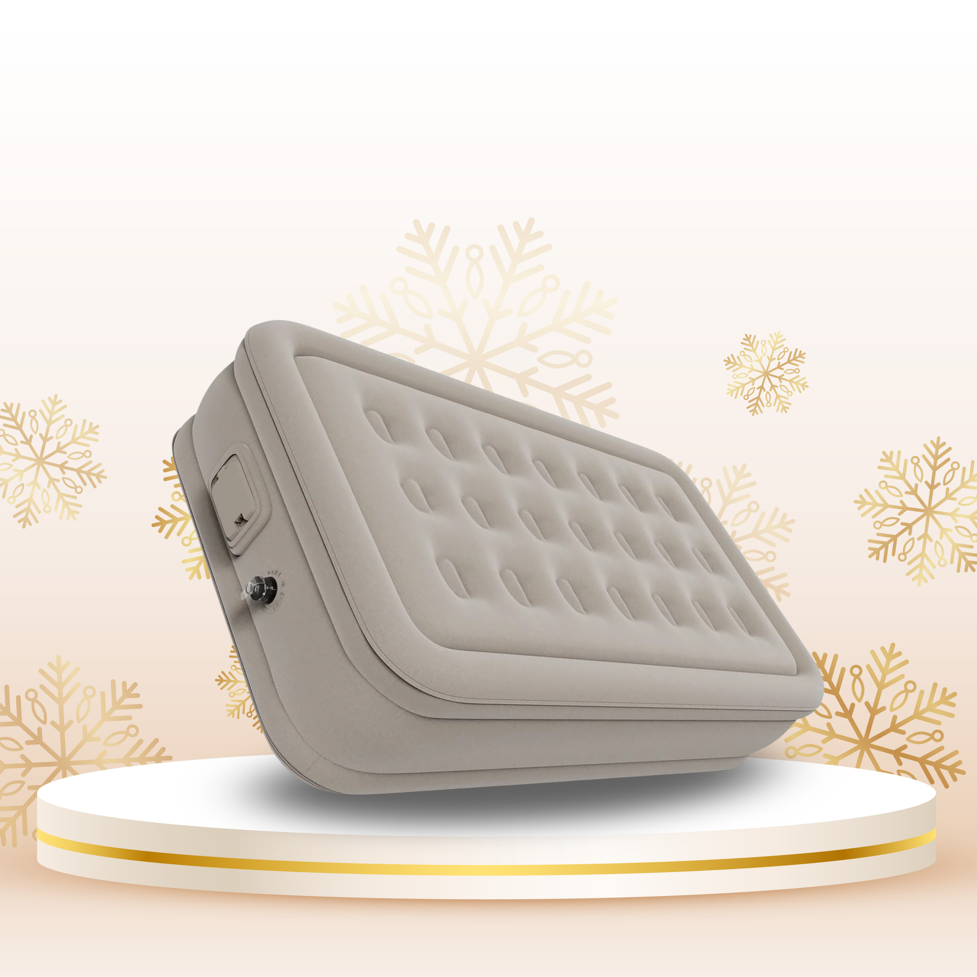 Massage pillow with acupoint diagram and text indicating stress relief benefits.