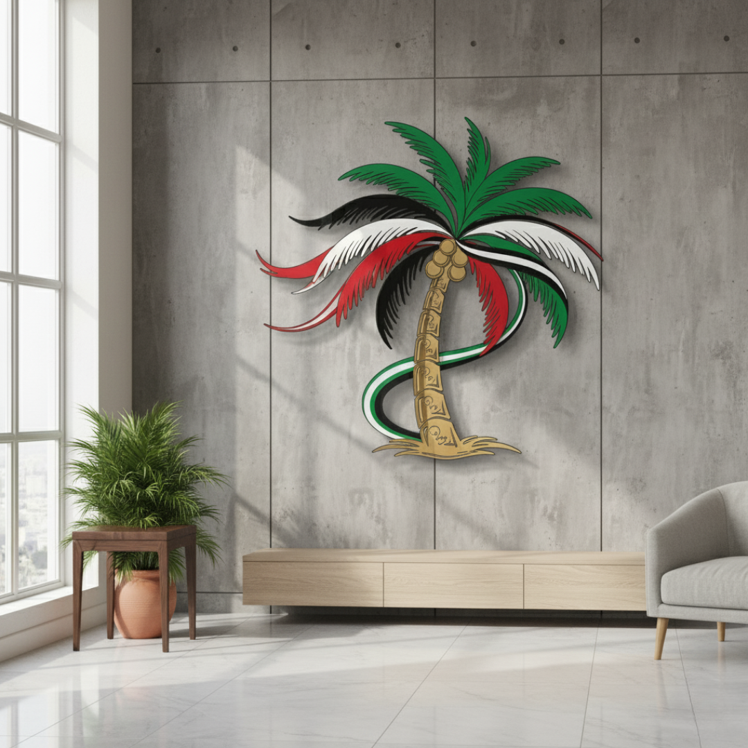 UAE National Day Acrylic Palm Tree Wall Art | Symbol of Growth and Prosperity..
