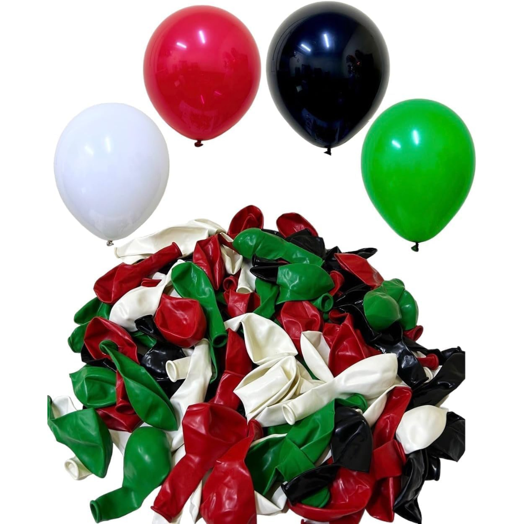 UAE National Day Decoration Set, 200 Pieces - String Flags, Balloons, Hand Waving Flags..