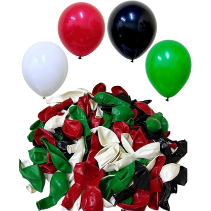 UAE National Day Decoration Set, 200 Pieces - String Flags, Balloons, Hand Waving Flags..