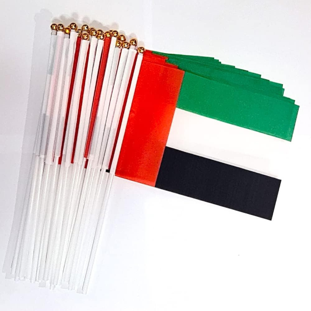 UAE National Day Decoration Set, 200 Pieces - String Flags, Balloons, Hand Waving Flags.