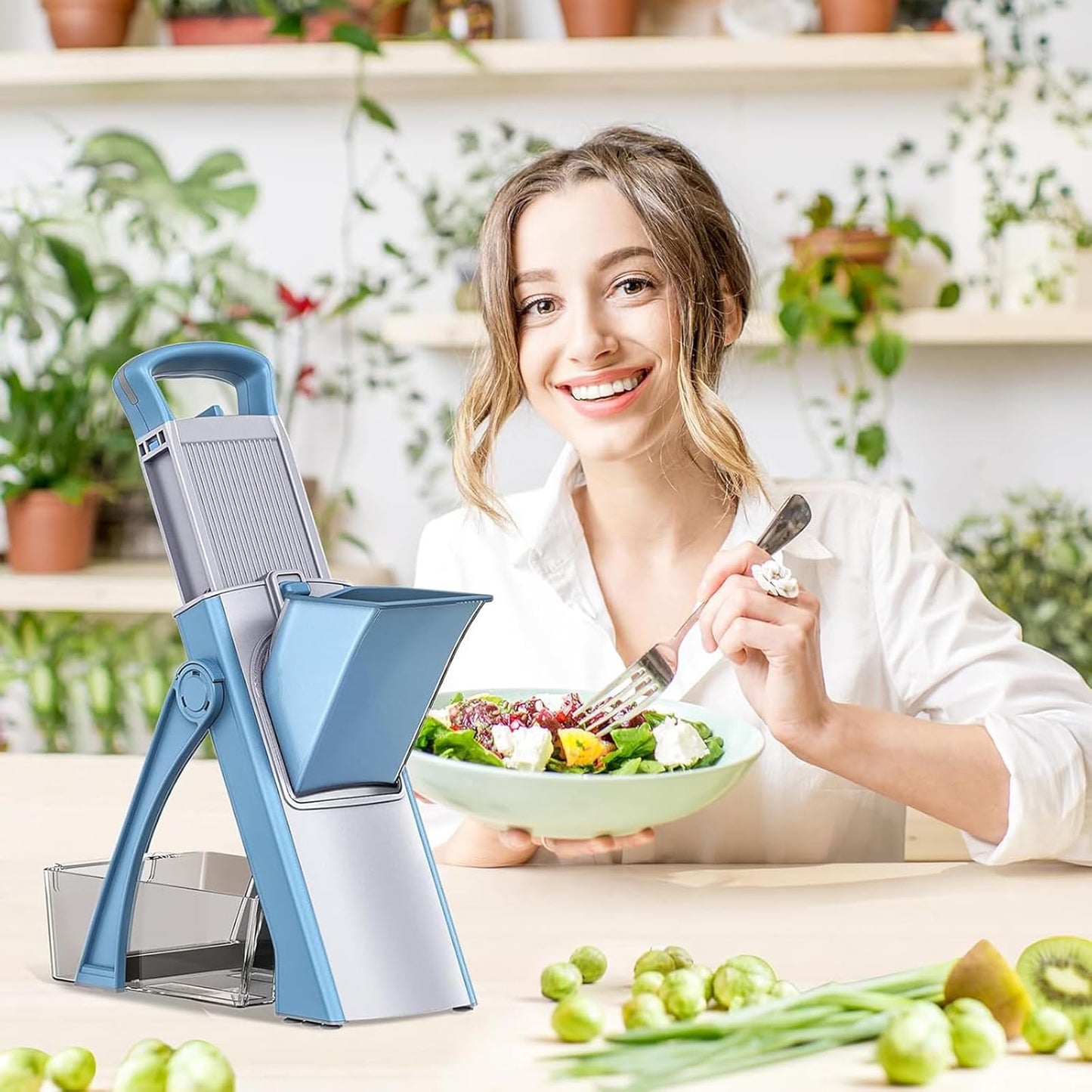 Vegetable Chopper, Safe Slicer With Adjustable Thickness2