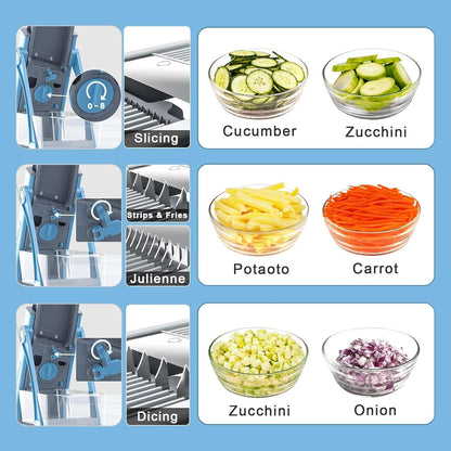 Vegetable Chopper, Safe Slicer With Adjustable Thickness5