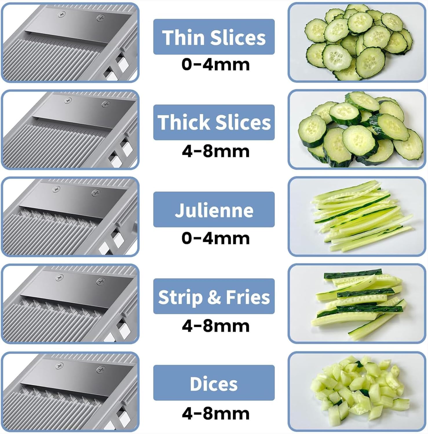 Vegetable Chopper, Safe Slicer With Adjustable Thickness7