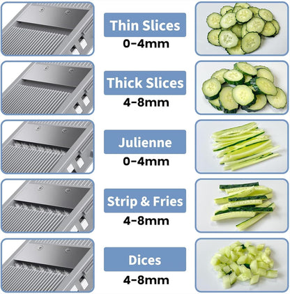Vegetable Chopper, Safe Slicer With Adjustable Thickness7
