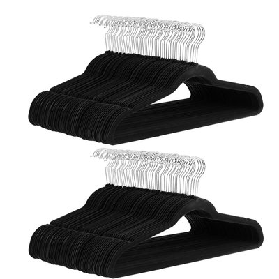 Velvet Non-Slip Suit Hangers | Ultra Slim Clothes Hangers (100 Pack)