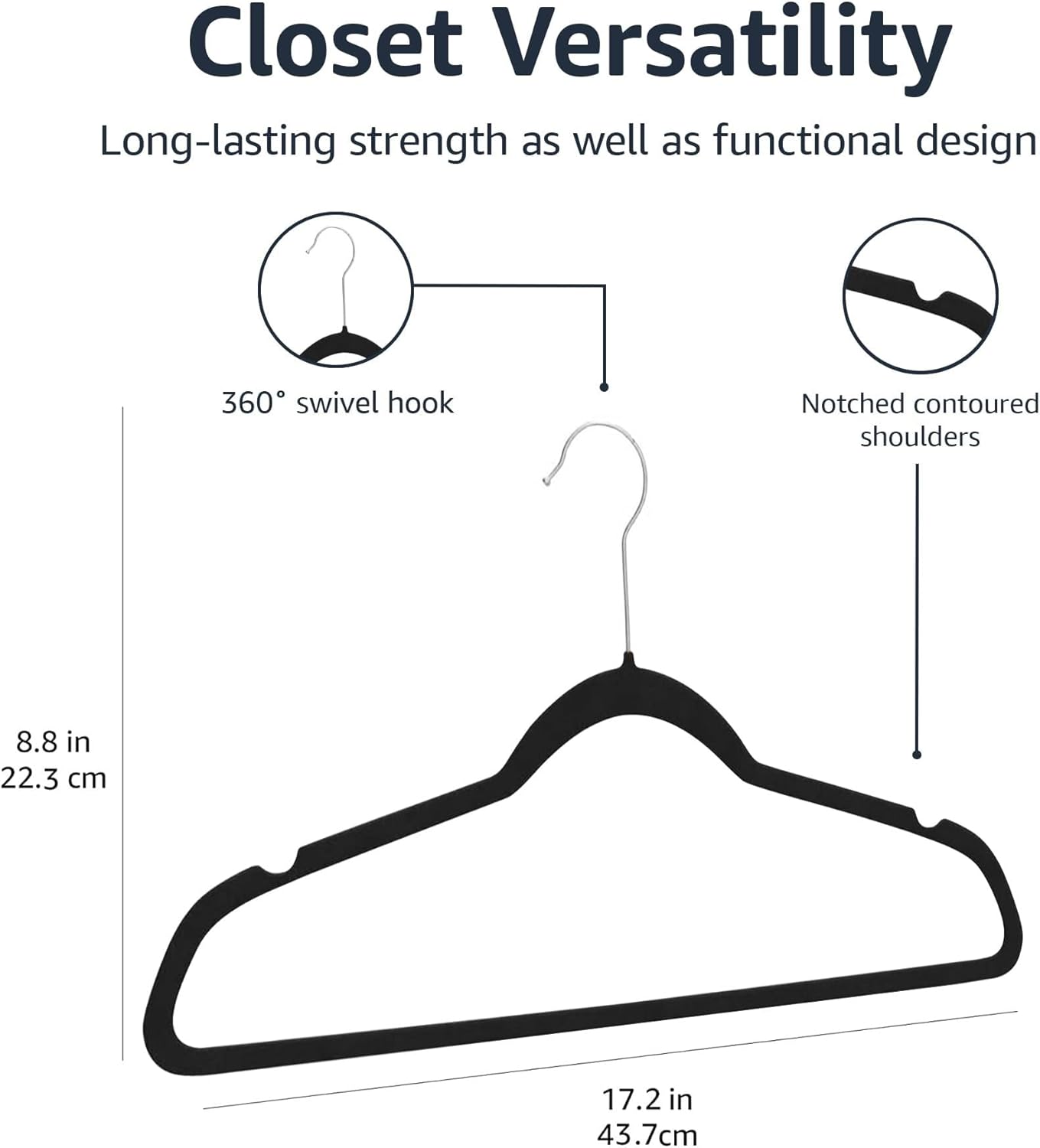 Velvet Non-Slip Suit Hangers | Ultra Slim Clothes Hangers (100 Pack)