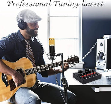 W900 Live Sound Card & Condenser Mic – Pro Streaming & Recording