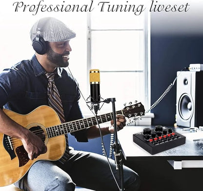 W900 Live Sound Card & Condenser Mic – Pro Streaming & Recording