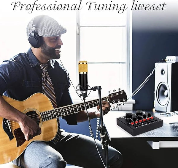 W900 Live Sound Card & Condenser Mic – Pro Streaming & Recording
