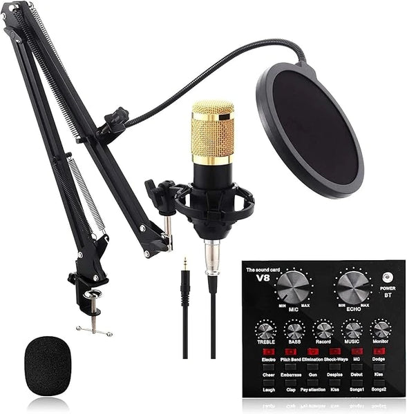 W900 Live Sound Card & Condenser Mic – Pro Streaming & Recording