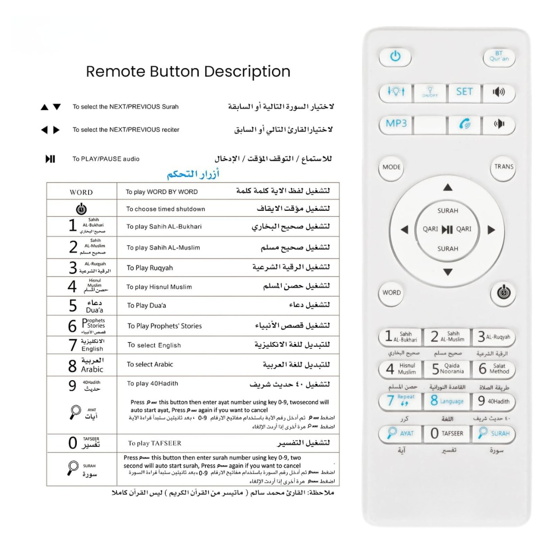 Wall-Mounted Quran Speaker | Wireless Remote & 8GB Storage.....