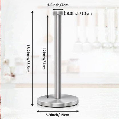 Weighted Stainless Steel Countertop Paper Towel Holder - Standard and Large Roll Capacity......