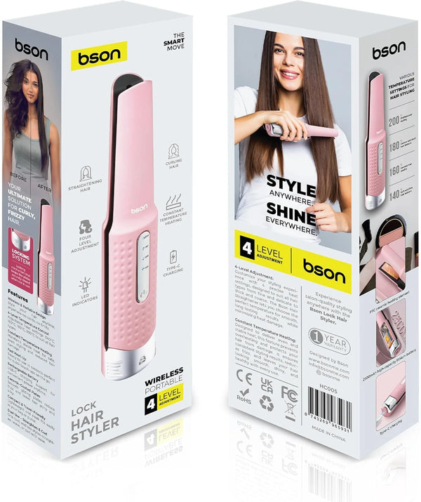 Wireless Automatic Hair Curler – Cordless, 4 Heat Levels, Rechargeable
