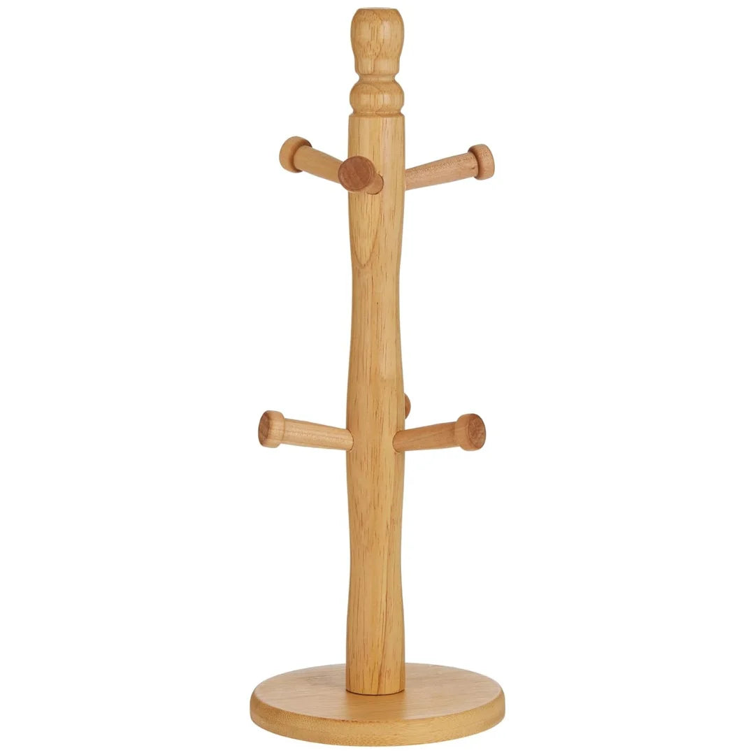 Wood Mug Holder Stand 6 Hooks