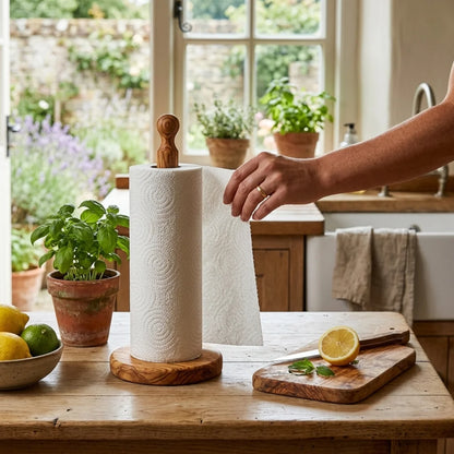 Wooden Paper Towel Holder Stand 1