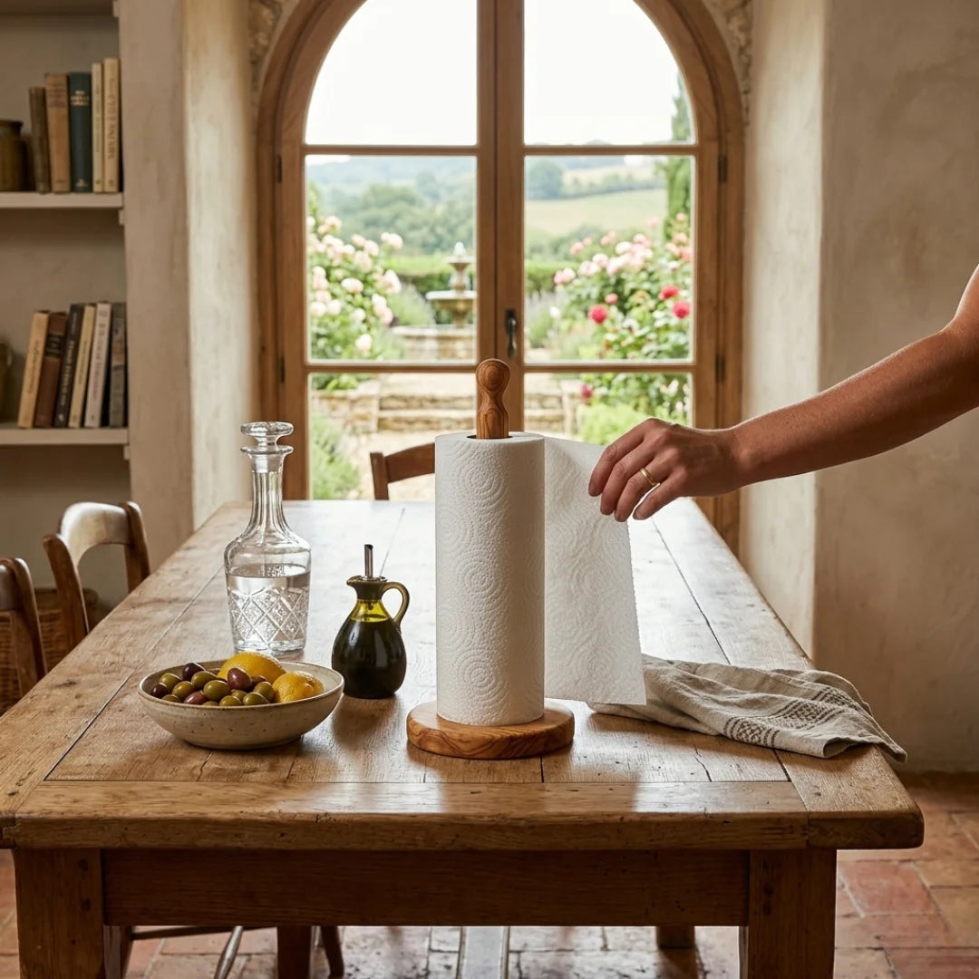 Wooden Paper Towel Holder Stand 2