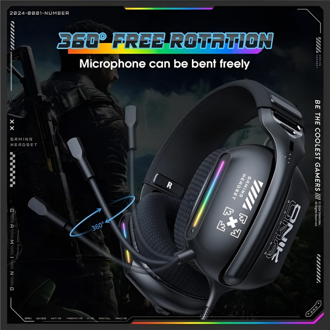 X12 RGB Gaming Headset with Noise-Cancelling Technology and Universal Connectivity.....