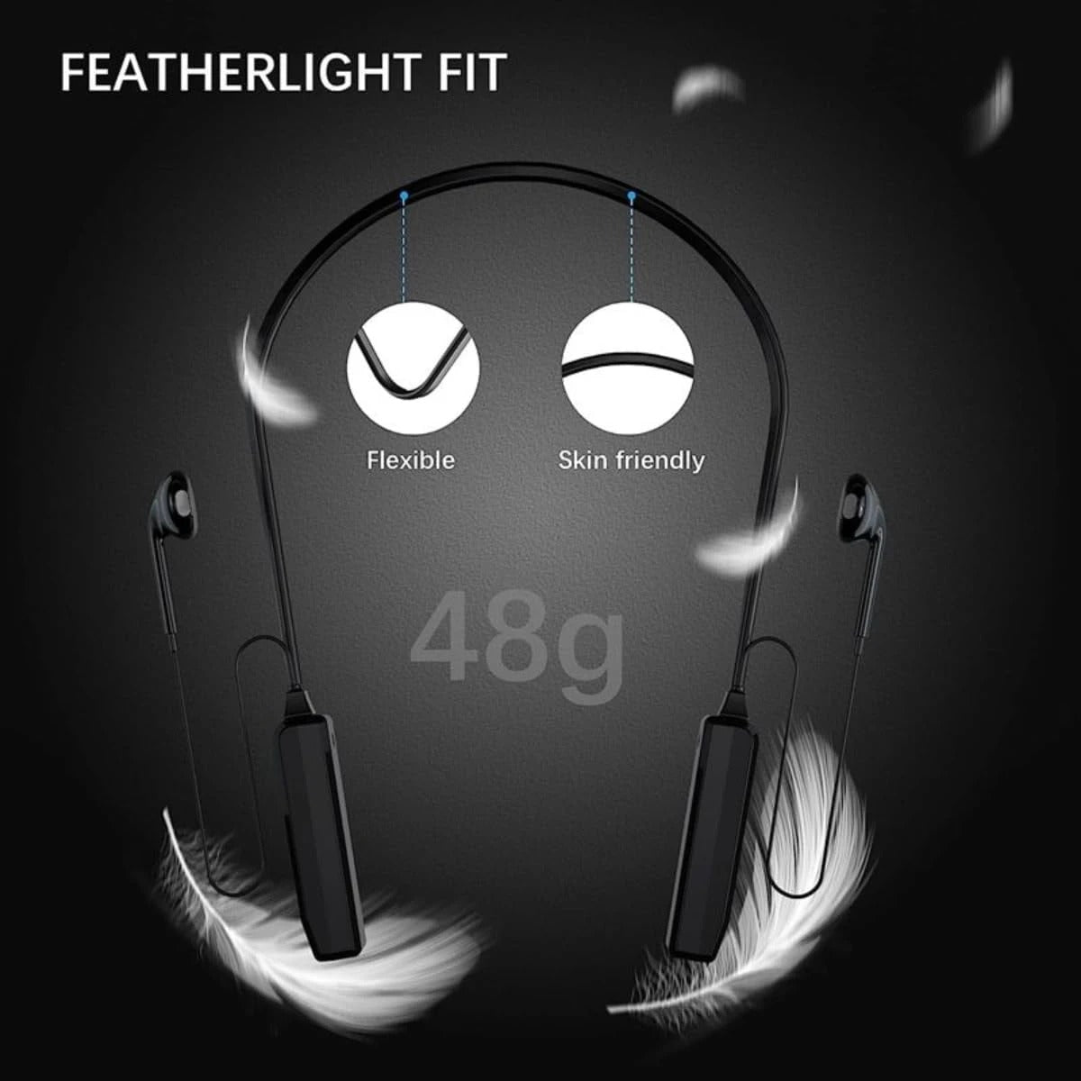 Waterproof Sweatproof Wireless Earphones with Pure Bass Sound & Comfort Fit